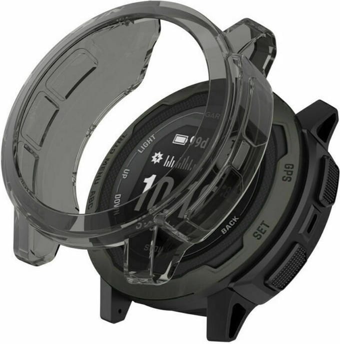 Strap-it TPU case - bescherm hoesje geschikt voor Garmin Instinct 2 (transparant-zwart)