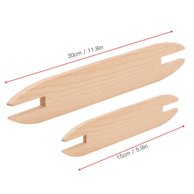 2 stuks Beukenhout Weefspoel DIY Trui Sjaal Wandtapijt Weefaccessoires white
