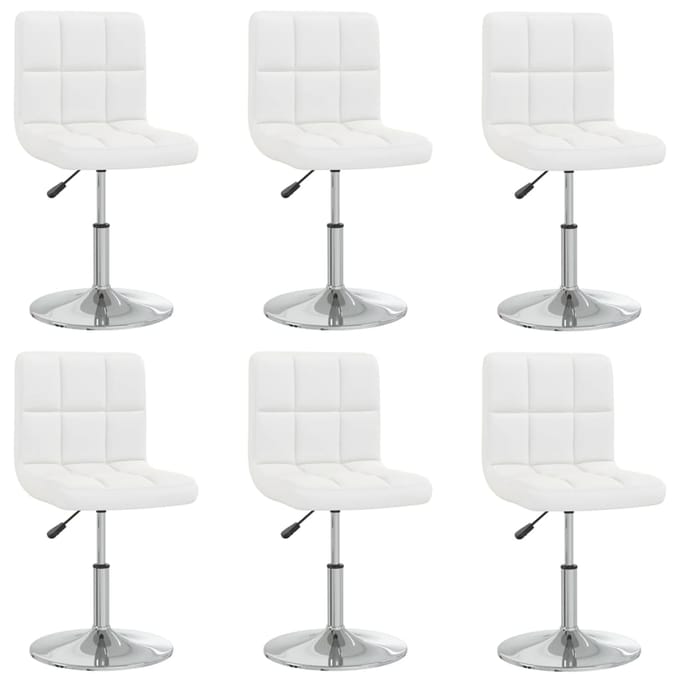 vidaXL - Eetkamerstoelen - 6 - st - kunstleer - wit