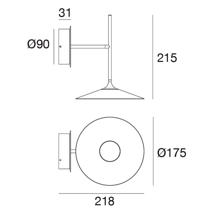 Linea Light LED wandlamp Poe plus, wit
