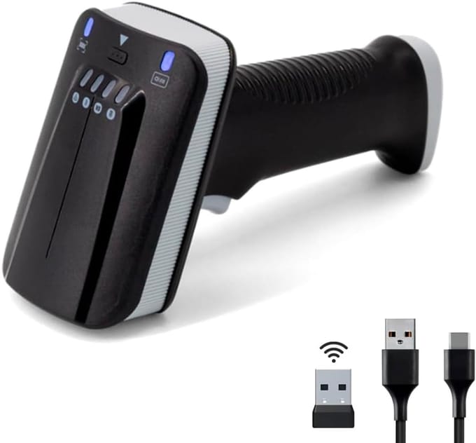 Draagbare UHF RFID Barcodescanner 1D/2D QR Code Lezer met Bluetooth en USB