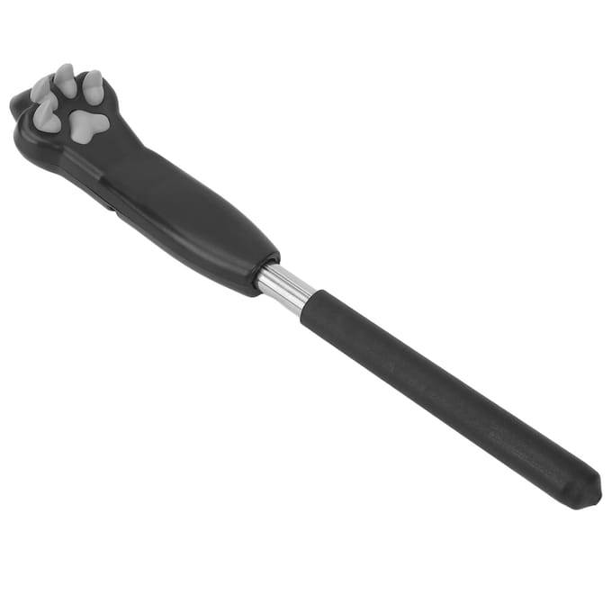 Gratte-dos en forme de griffe de chat, mignon, extensible, en acier inoxydable, outil de massage télescopique black