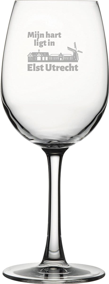 Gegraveerde witte wijnglas 36cl Elst Utrecht