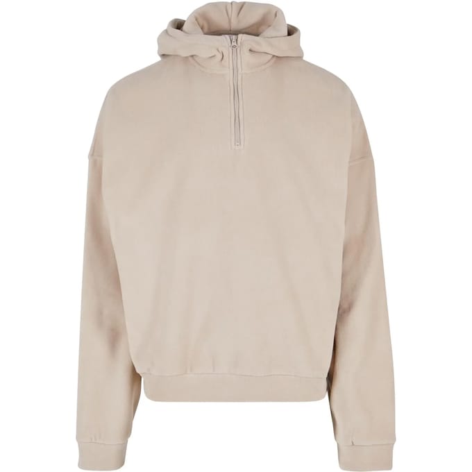 Urban Classics - Oversized Polar Fleece Half Zip Hoodie/trui - S - Beige