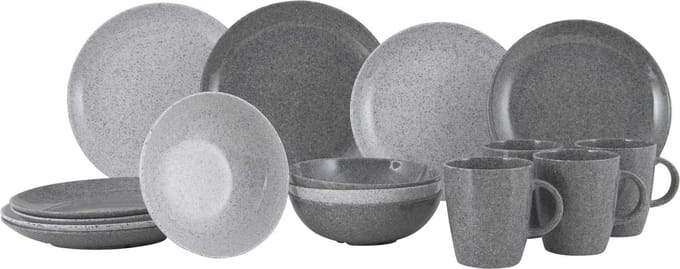 Gimex Solid Line Servies - Granite - Grijs - 16-Delig