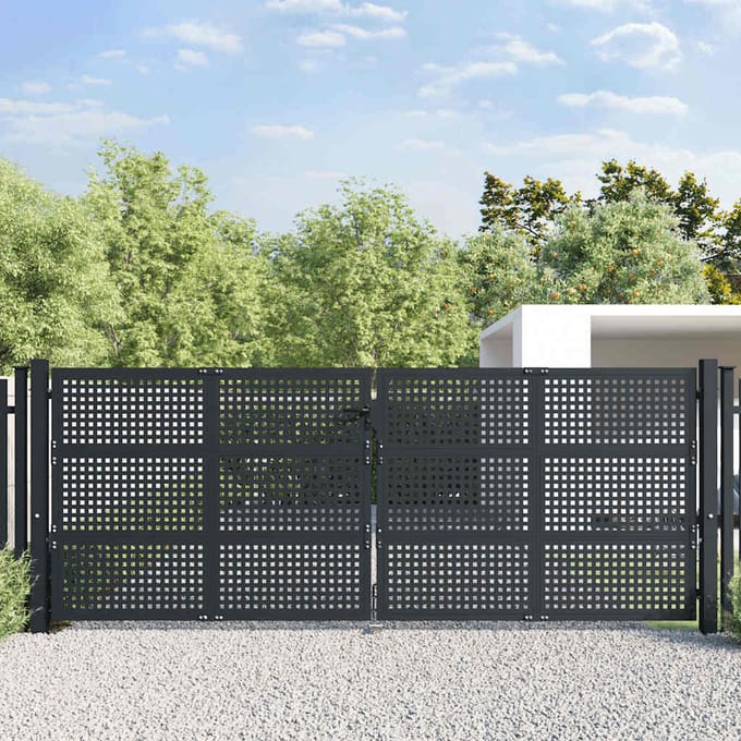 vidaXL Tuinpoort Antraciet 400x150 cm Staal