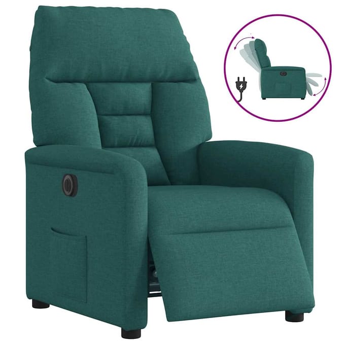 vidaXL - Fauteuil - verstelbaar - elektrisch - stof - donkergroen