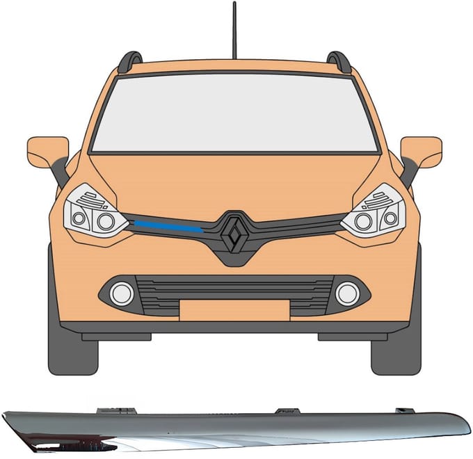 Grill lijst voor Renault Clio IV 2012-2016 / Rechts