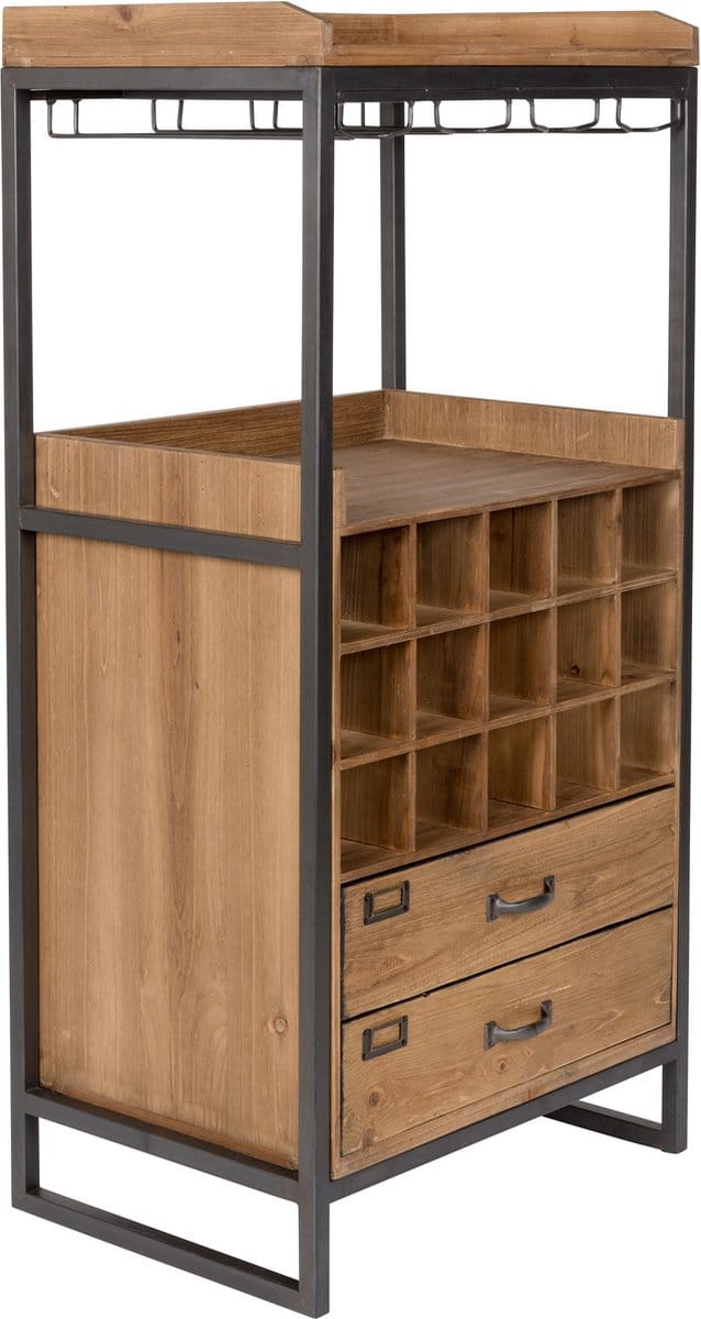 Housecraft Living Edgar Wijnkast/ Drankkast/ Barkast Hout Bruin