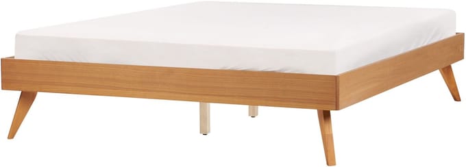 BERRIC - Tweepersoonsbed - Lichthout - 140 x 200 cm - MDF