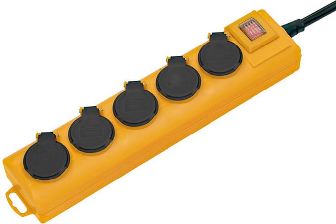 Super-Solid IP54 Tafelcontactdozenblok 5-voudig 2m H07RN-F 3G2,5 *FR*