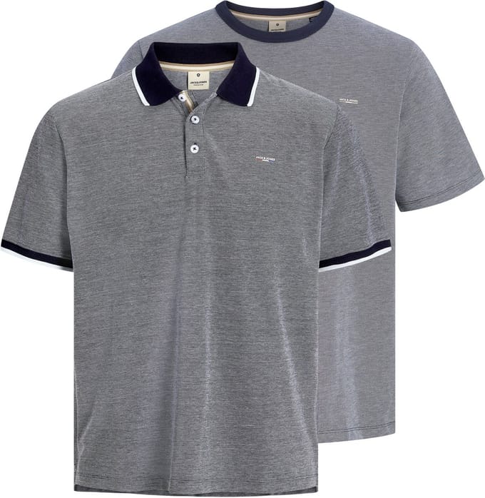 JACK&JONES PREMIUM - JPRBLUALVES SS TEE POLO 2PK SET MP Heren T-shirt