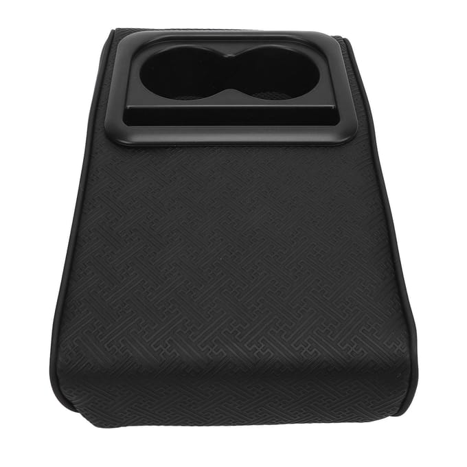 Auto Middenconsole Armsteunkussen met Bekerhouder Memory Foam Middenconsole Beschermkussen black