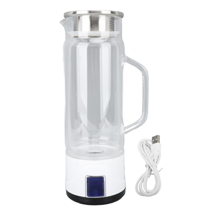 Waterstof Water Maker Fles 1000ml 1000 tot 1500ppb Hoog Borosilicaatglas Waterrijk Water L white