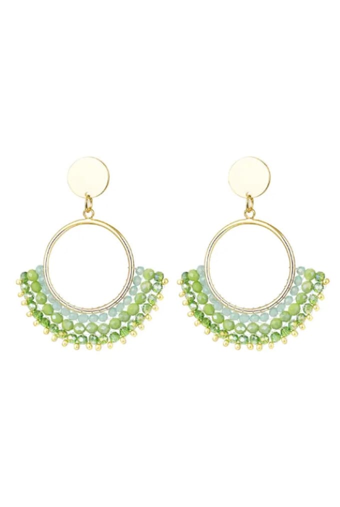 Oorbellen - Oorhangers - Waaier - Groen
