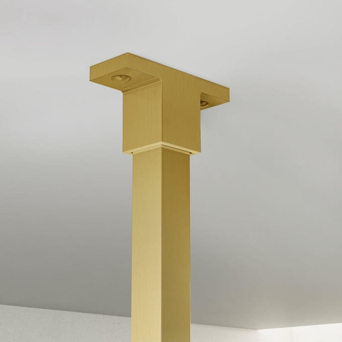 FugaFlow Eccelente Vetro Stabilisatiestang - plafond - tbv inloopdouche badkamer 125cm - geborsteld messing