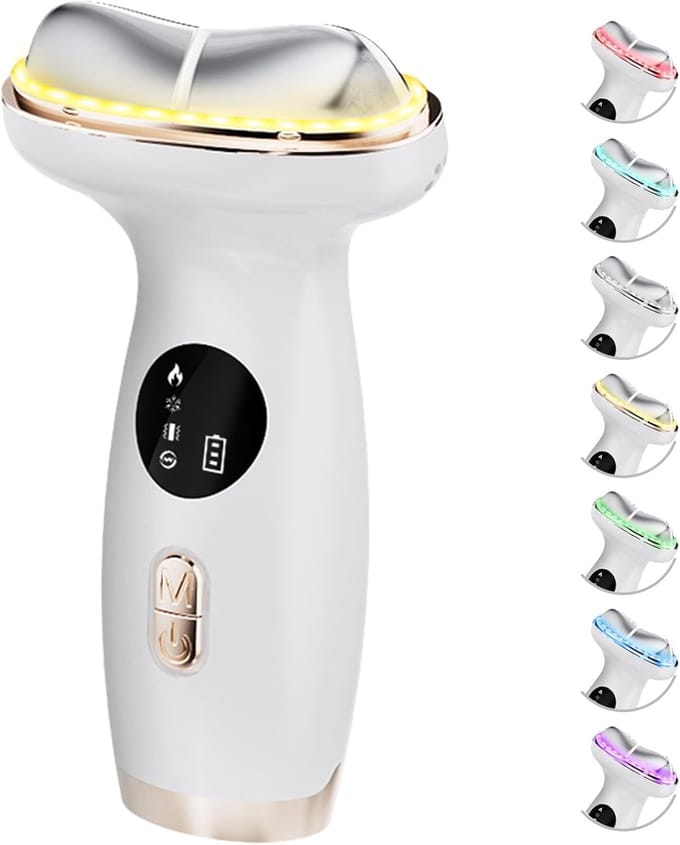 Elektrische Gua Sha 7‑in‑1 – Warm/Koud + LED – Gezicht & Hals – Lymfedrainage – Anti‑Aging & Facelift