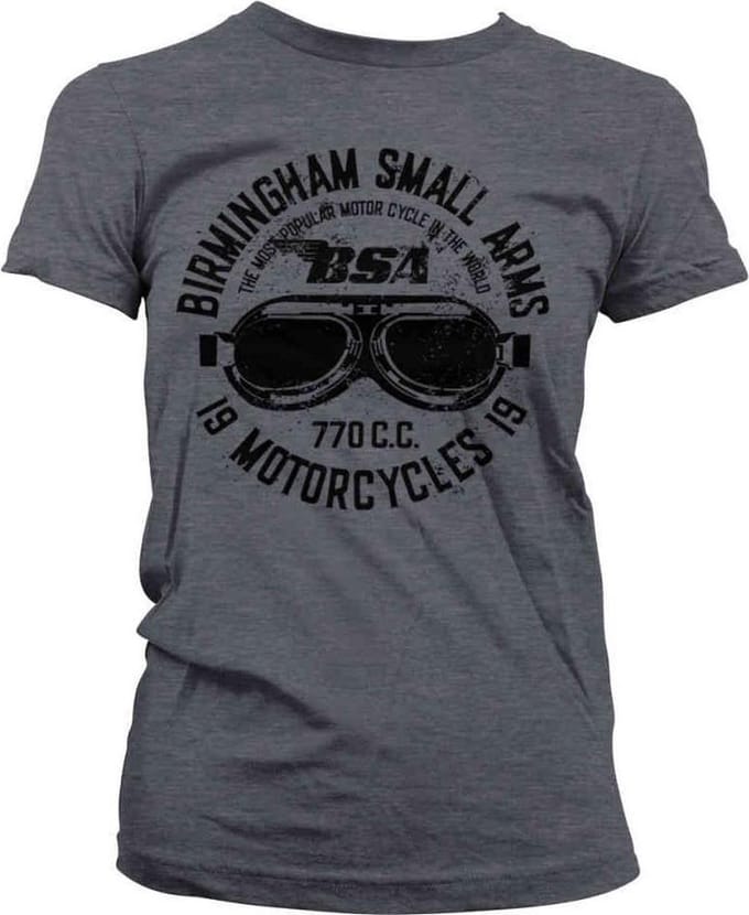 BSA Dames Tshirt -S- Birmingham Small Arms Goggles Grijs