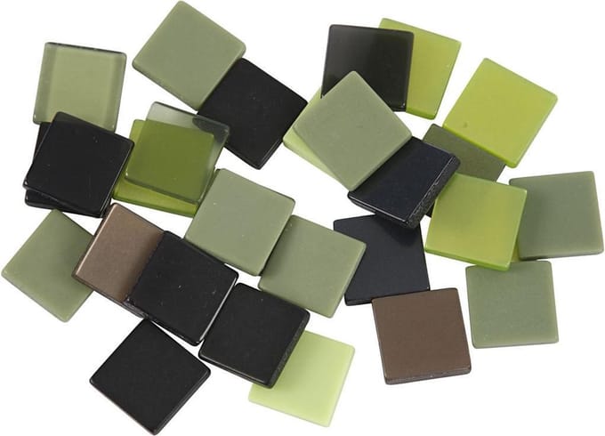 Creativ Company - Mini Mosaic Green Glitter 10x10mm 25 grams