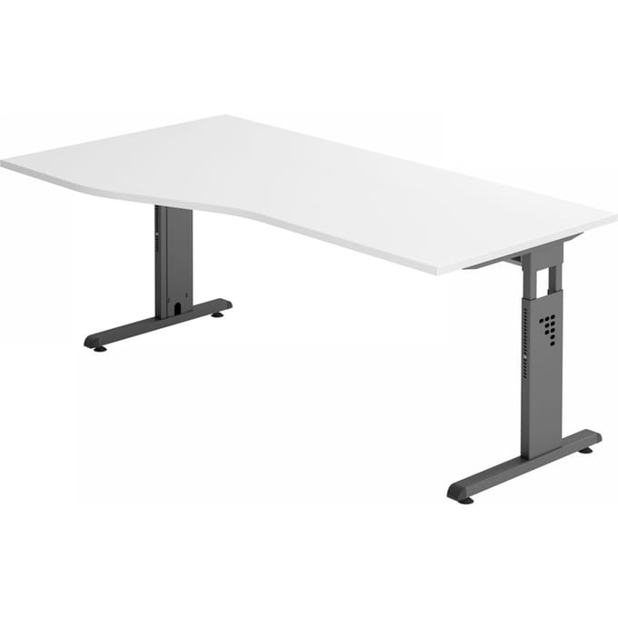 MEGA 18 G | Bureau - 180 x 100 Tafelhoogte I In hoogte verstelbaar Wit/Grafiet