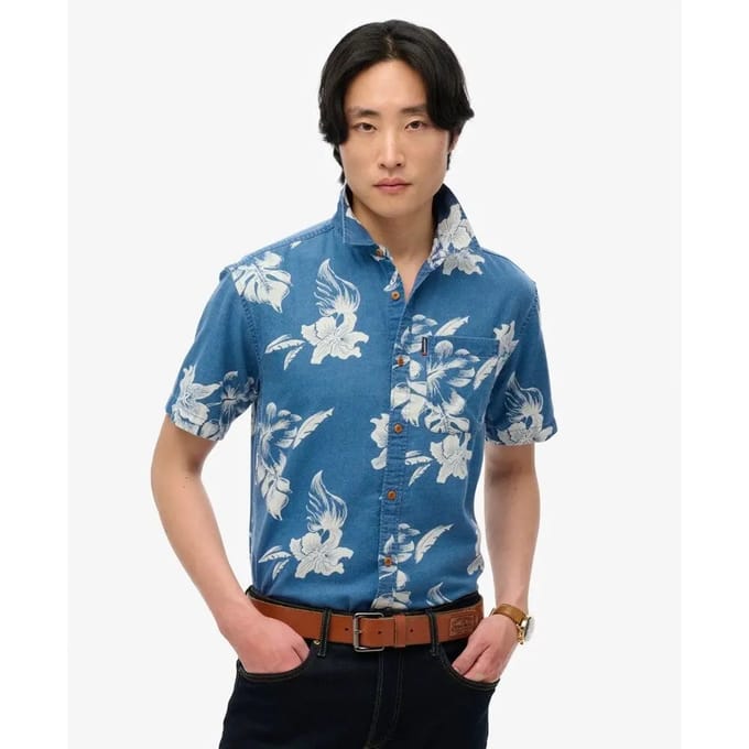Superdry - Vintage Loom Korte Mouw Overhemd - Heren - Shirts