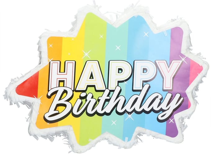 Pinata Happy Birthday Regenboog 38cm