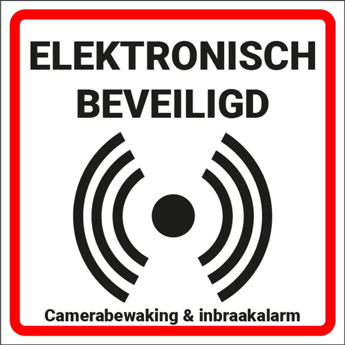 Alarm sticker elektronisch beveiligd 100 x 100 mm
