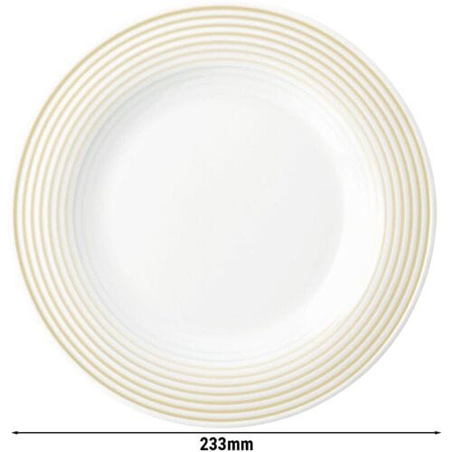 (6 stuks) SELTMANN WEIDEN Bord - plat - Ø 230mm - Zandbeige Wit / Geel