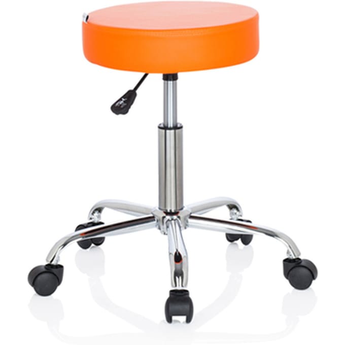 Werkkruk OPERATOR II Kunstleder oranje chroom hjh OFFICE