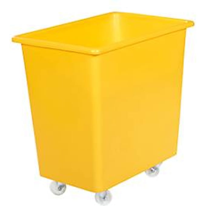 Rechthoekige container, kunststof, verrijdbaar, 135 l, geel