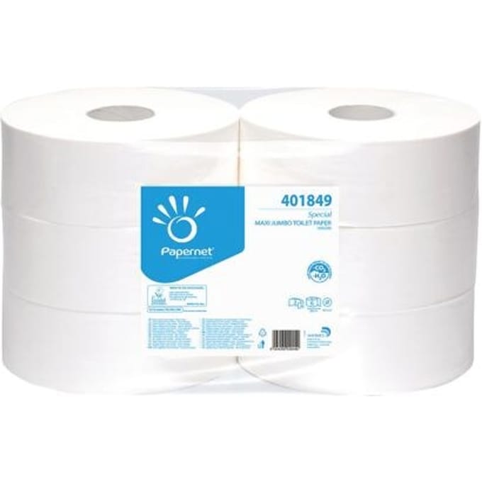 Papernet toiletpapier Special Maxi Jumbo 2-laags 1180 vellen pak van 6 rollen