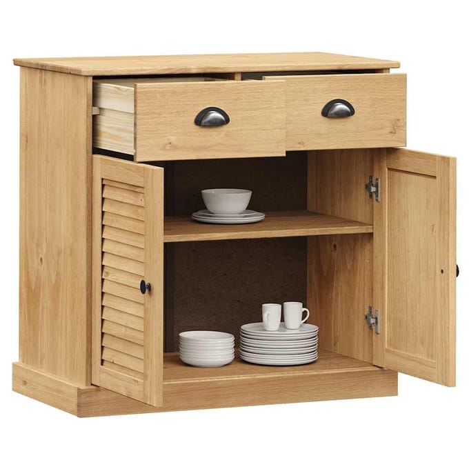 vidaXL - Dressoir - met - lades - VIGO - 78x40x75 - cm - massief - grenenhout