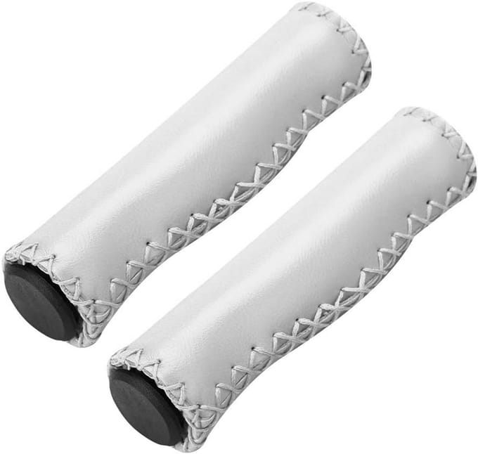 Fietsstuurgrepen - Handvatten - Comfortabel fietsen - Stofdichte doppen - 22 mm stuur - Wit
