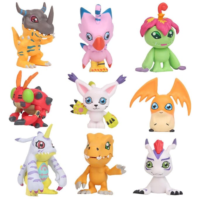 9 stuks/set Japanse Anime Digitale Monster Digimon Figuur Speelgoed pack by bag orange