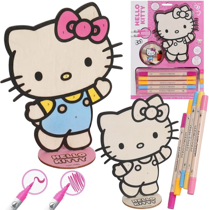 Hello Kitty Schilderboek met nummers, creatieve set voor meisjes, kunstset om te schilderen