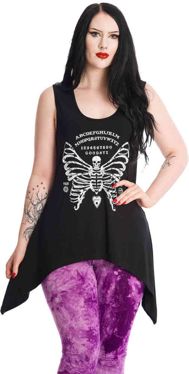 Banned - SKELETON WINGS Mouwloze top - 3XL - Zwart