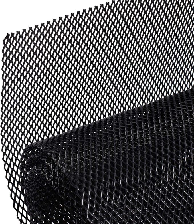 Universeel zwarte aluminium auto grille 120x40cm diamant patroon
