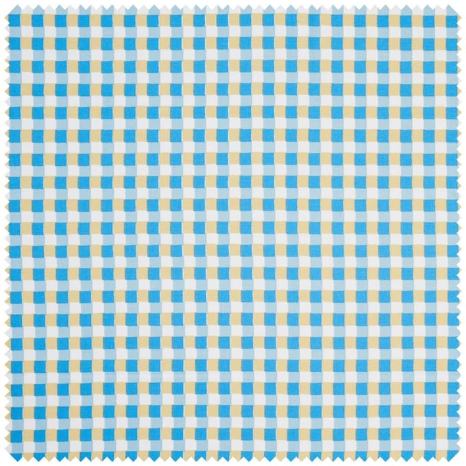 Katoenen stof "Ruit-Blauw" acryl gecoat