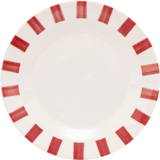 Secret de Gourmet Chéri Plat bord Ø19cm - Set van 6 stuks - Wit/Rood