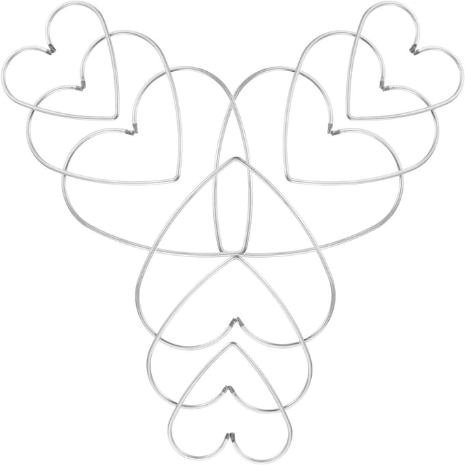 Metalen Hart Ringen - Knutsel Hoepels - Dromenvanger Maken - Stevig Ijzer - 9 Stuks - Zilver
