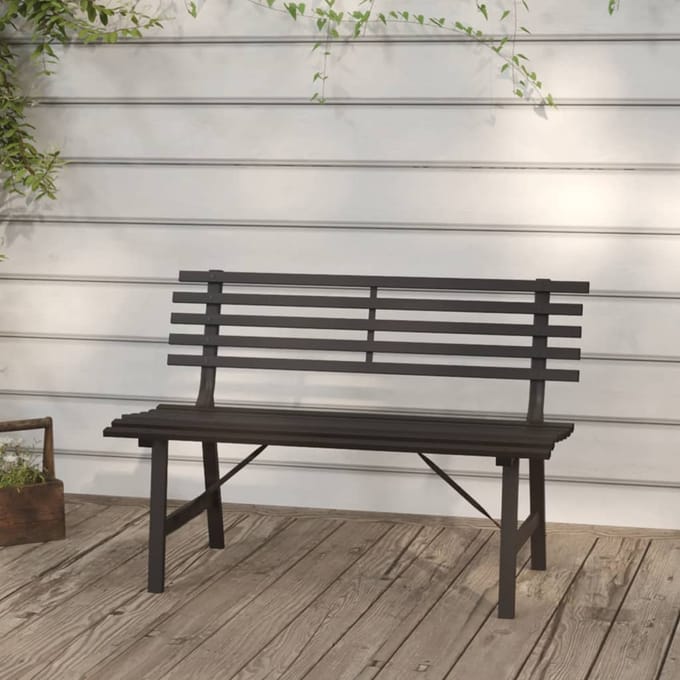 vidaXL - Tuinbank - 110 - cm - staal - zwart