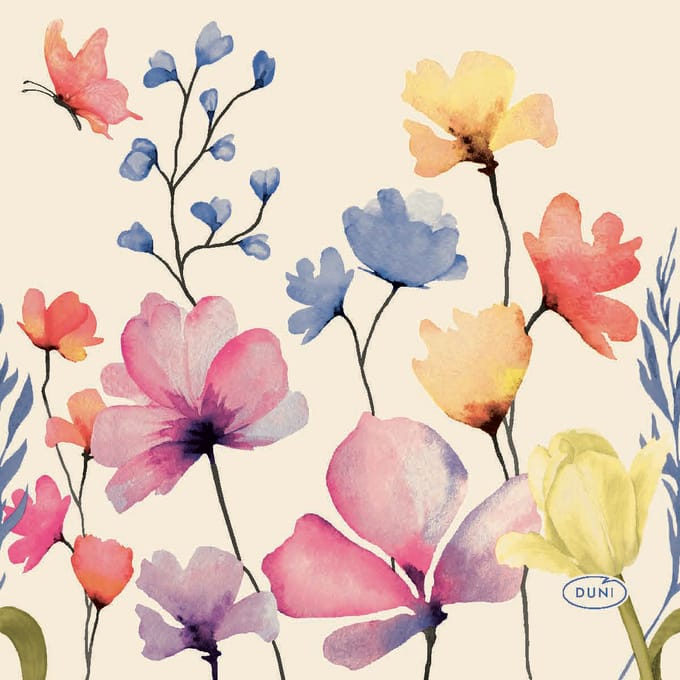 Duni servetten floral haven 20 stuks 24 x 24 cm