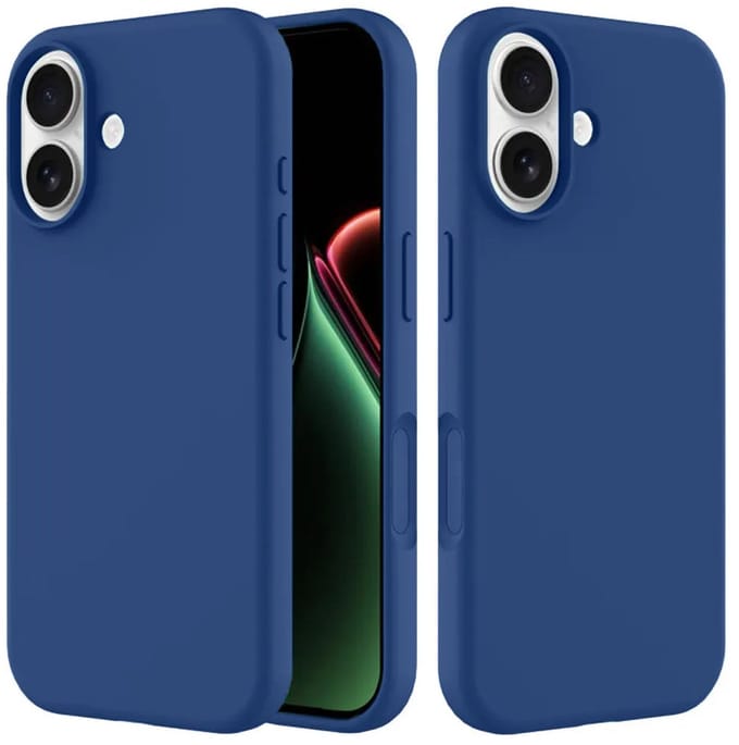 MobyDefend Hoesje - Geschikt voor iPhone 17 - Matte Siliconen Backcover - Blauw
