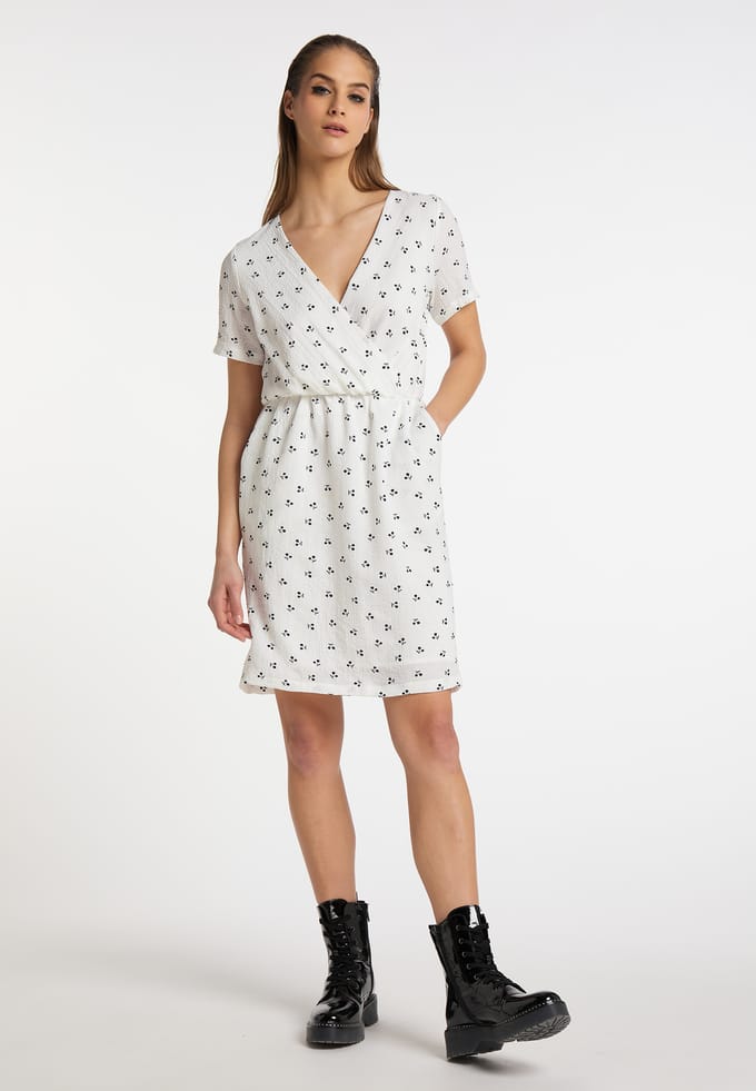 Mymo Jurk met kersenprint Nolie Dames wolwit