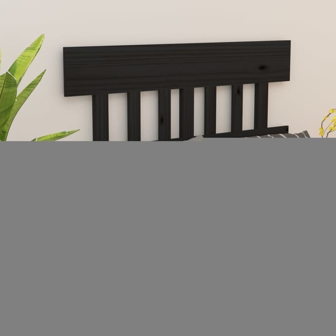 vidaXL - Hoofdbord - 123,5x3x81 - cm - massief - grenenhout - zwart