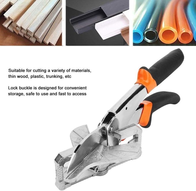 Dailygoods- Hoekversteksnijder Verchroomd - Hoekschaar - Multifunctioneel - 45# Staal - Bladlengte 100 mm - Verstelbare Wijzerplaat - Schaar