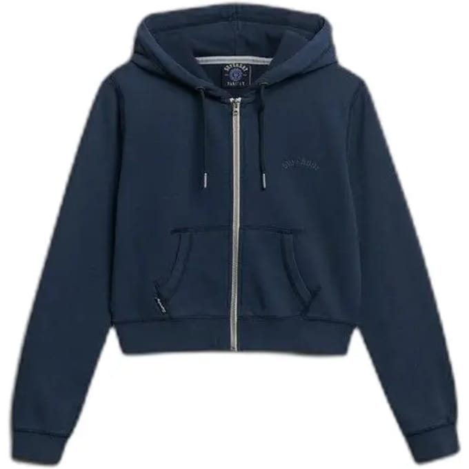 Superdry - Essential Logo Cropped Zip Hoodie - Dames - Hoodies