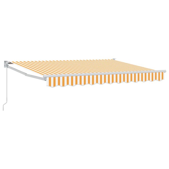 vidaXL - Uitschuifbare - luifel - Geel - en - Wit - 3,5 - x - 2 - m