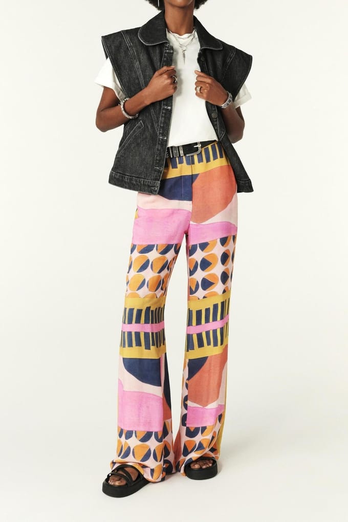 BA&SH Wide Trousers Rose Maat: 34 | Wijde Broeken Outlet | Dames | Roze