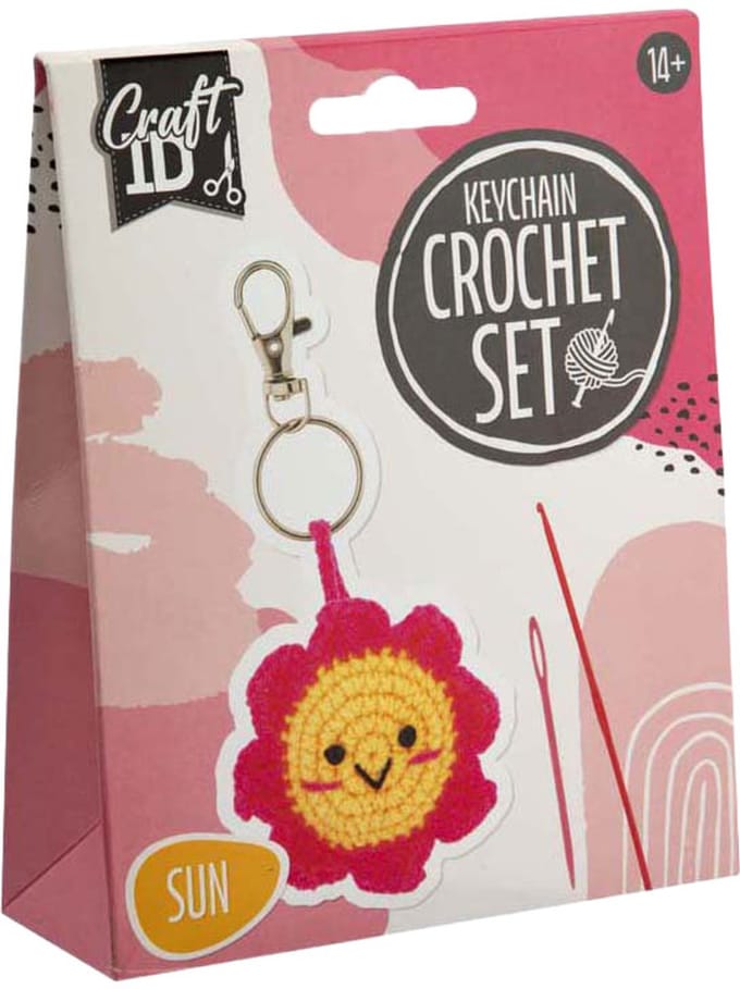 Creative Craft Group haakpakket sleutelhanger zon inclusief naald en draad.